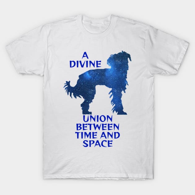 Midnight Blue Sapphire Galaxy Chinese Crested Dog - A Divine Union Between Time And Space T-Shirt by Courage Today Designs